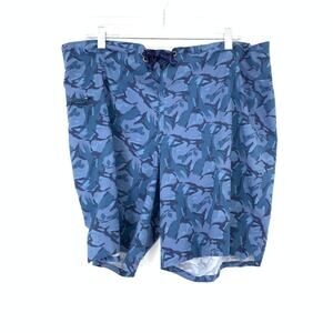 Patagonia Board Short Men's Size 40 Blue Print Drawstring Zipped Pocket